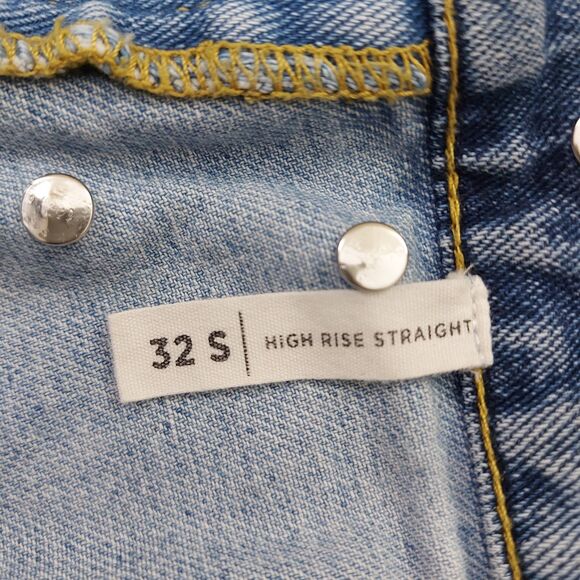 Pacsun Jeans Womens 32x24 Two-Tone Blue High Rise Straight Cotton Retro Y2K - Picture 9 of 12